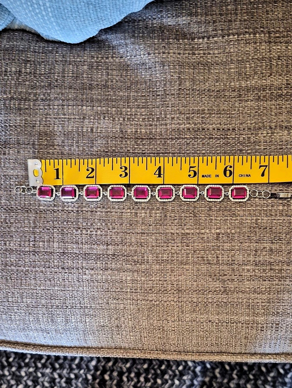 Retro  Pink/ Rhinestone Link Bracelet